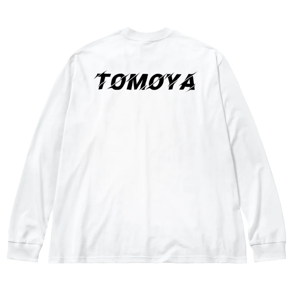 DJ TOMOYA ◢ ◤のロゴ　ブラック ビッグシルエットロングスリーブTシャツ
