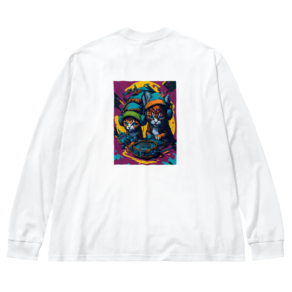 elelelのMusic cat Big Long Sleeve T-Shirt