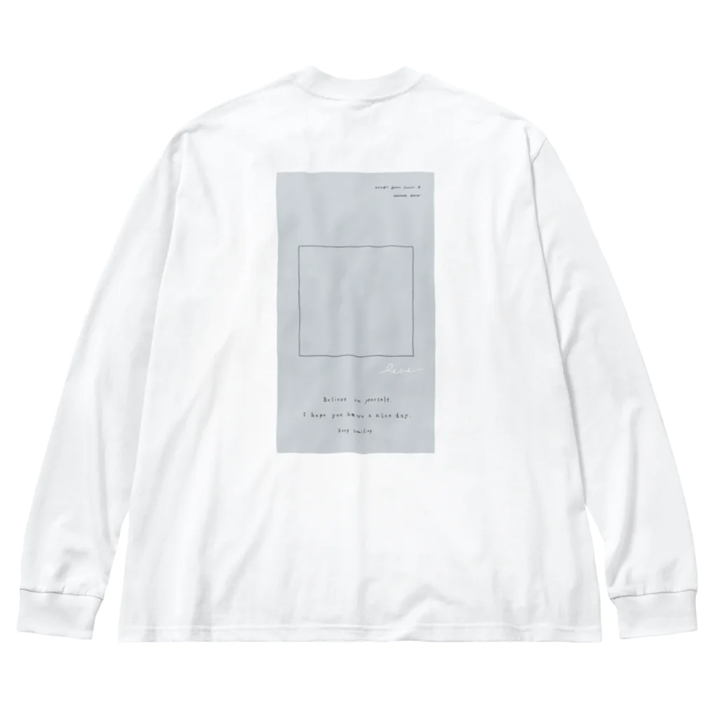 rilybiiの⬜︎ gray blue logo frame  ビッグシルエットロングスリーブTシャツ