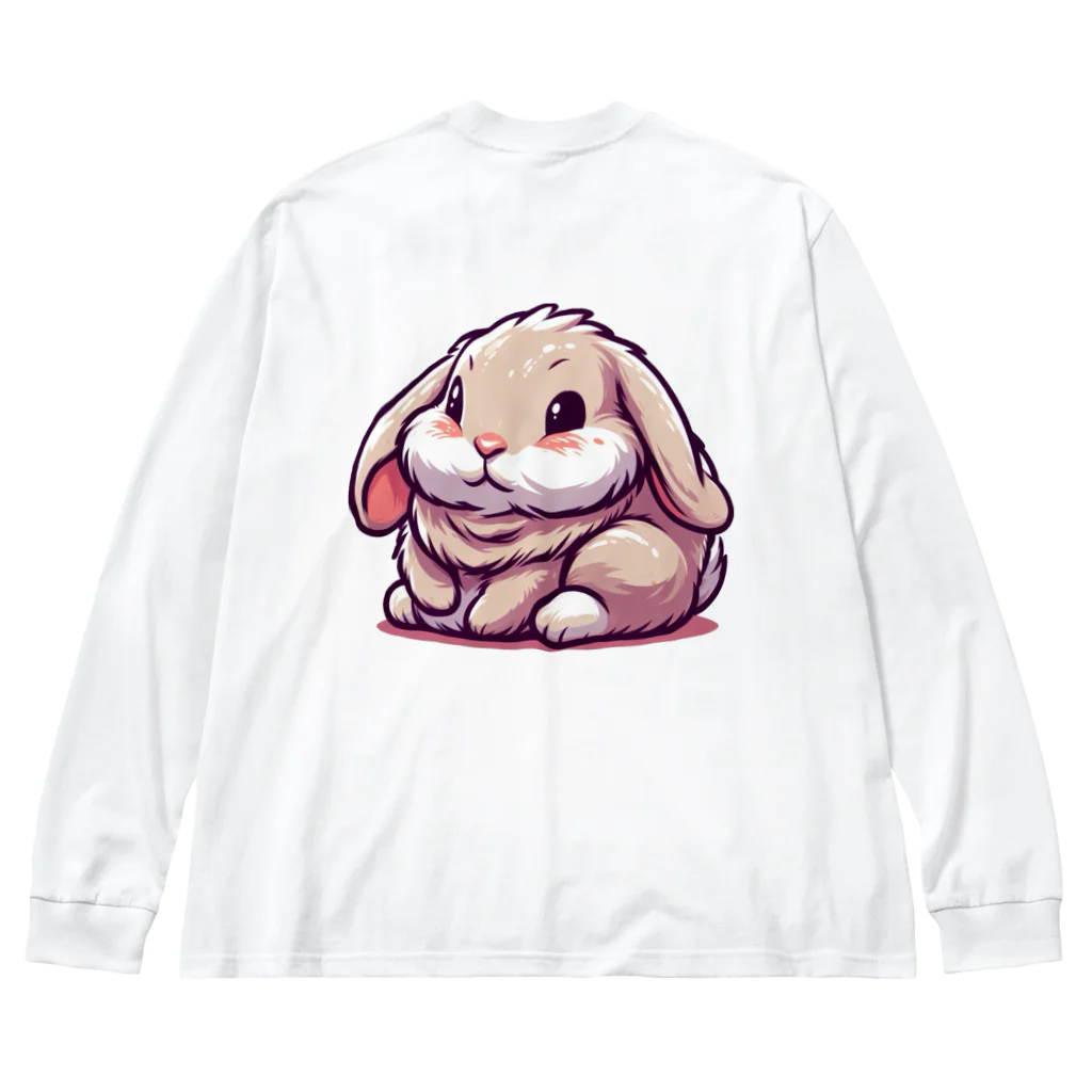 jir0-のふわふわうさぎ ビッグシルエットロングスリーブTシャツ