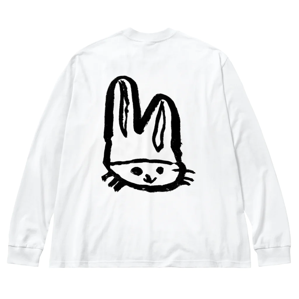 漢字Tシャツ通販の筆うさ墨絵（ふでうさ すみえ） Big Long Sleeve T-Shirt