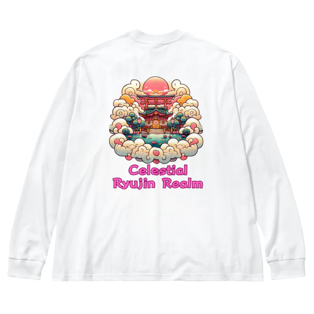 大江戸花火祭りのCelestial Ryujin Realm～天上の龍神社8 ビッグシルエットロングスリーブTシャツ