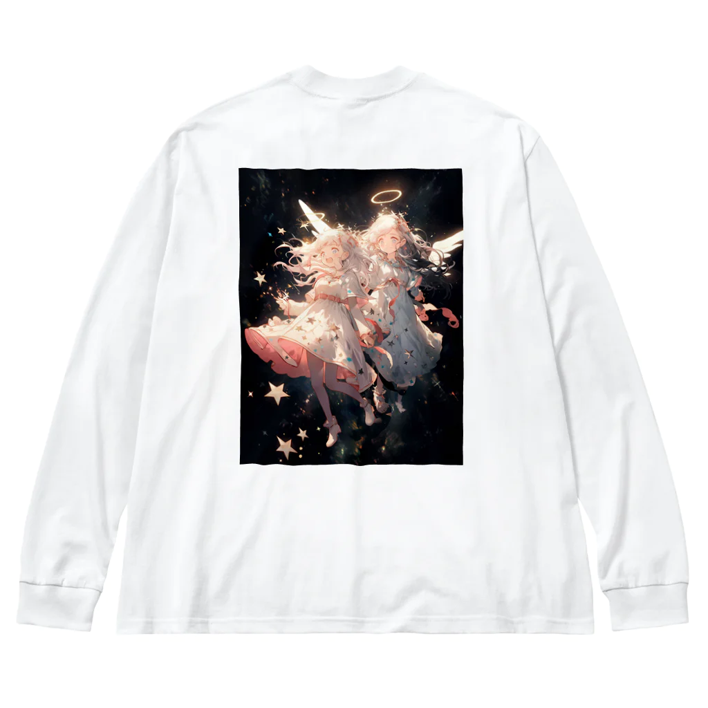 AQUAMETAVERSEのワクワクしながら宇宙の外に旅立つ天使たち アメジスト 2846 Big Long Sleeve T-Shirt