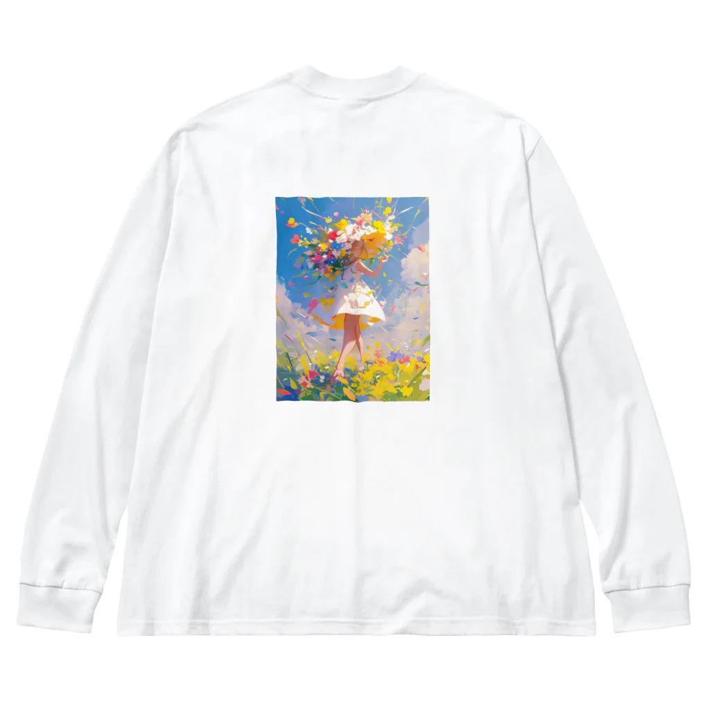 AQUAMETAVERSEの花のささやき　ラフルール　1859 ビッグシルエットロングスリーブTシャツ