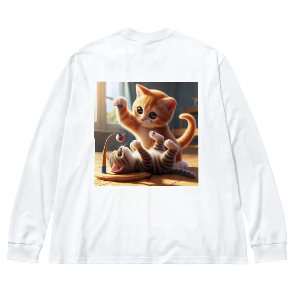 kangekiの遊ぶにゃんこNo.6 Big Long Sleeve T-Shirt