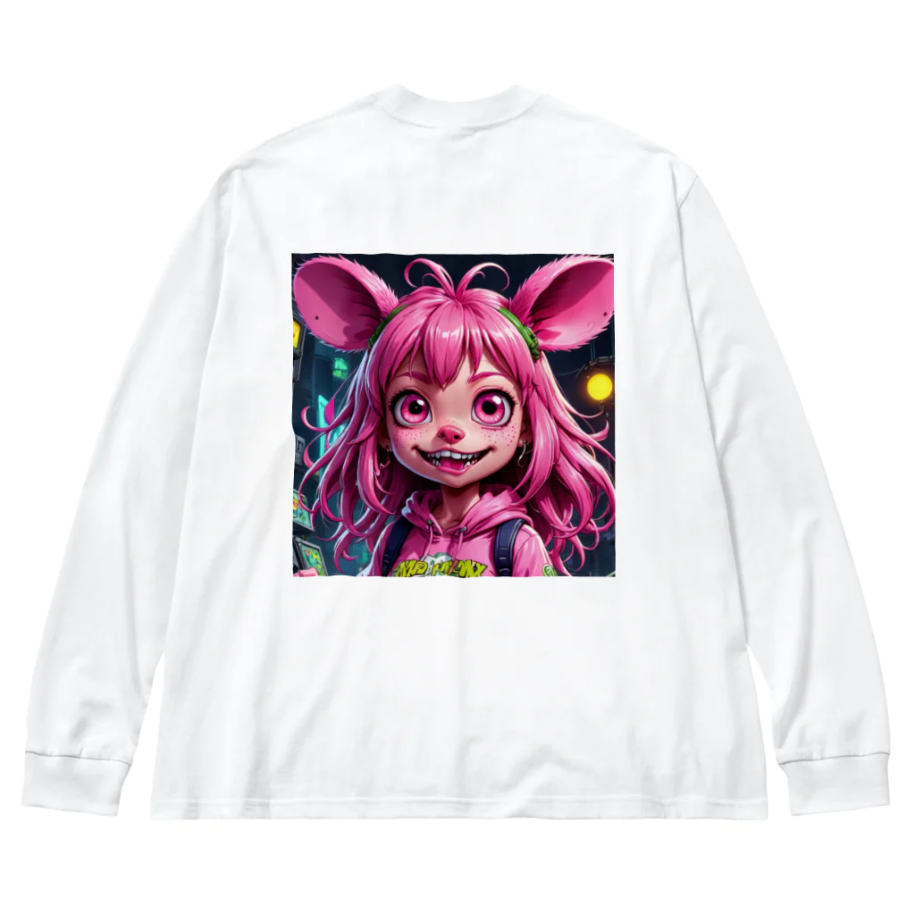 LEAD !のモンスターの親子が笑顔で楽しそうに遊んでいる風景 Big Long Sleeve T-Shirt