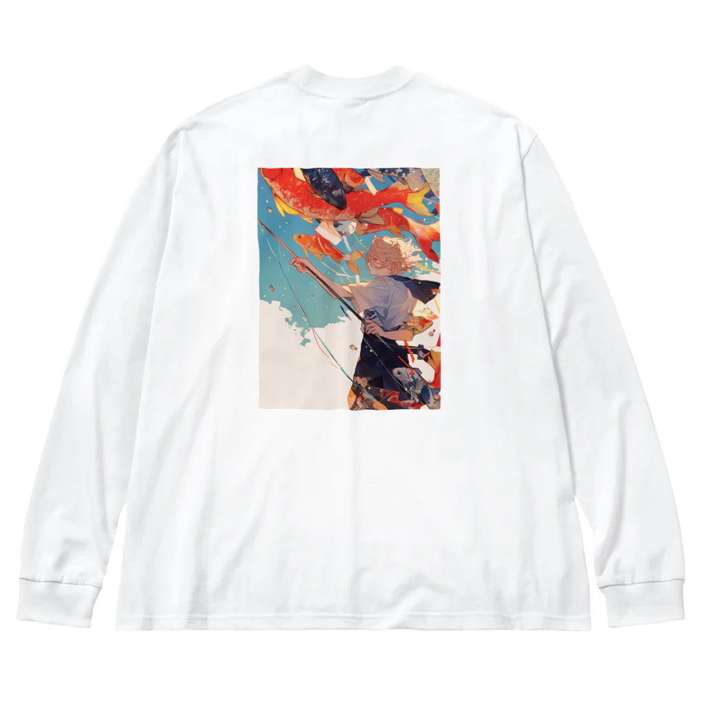 AQUAMETAVERSEの鯉のぼりを操る男の子　ラフルール　1859 Big Long Sleeve T-Shirt