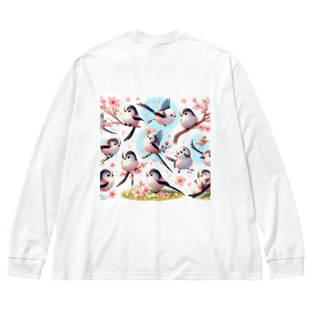 レイミーショップの雪の精霊シマエナガのキャラクターグッズ Big Long Sleeve T-Shirt