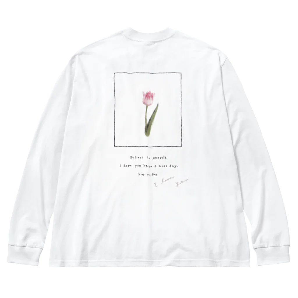 rilybiiの🍧 Strawberry Shaved Ice Tulip . ビッグシルエットロングスリーブTシャツ