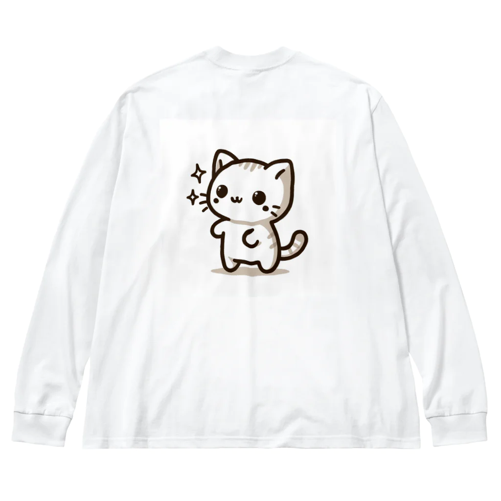 ayamomohidemiの可愛いねこちゃん ビッグシルエットロングスリーブTシャツ