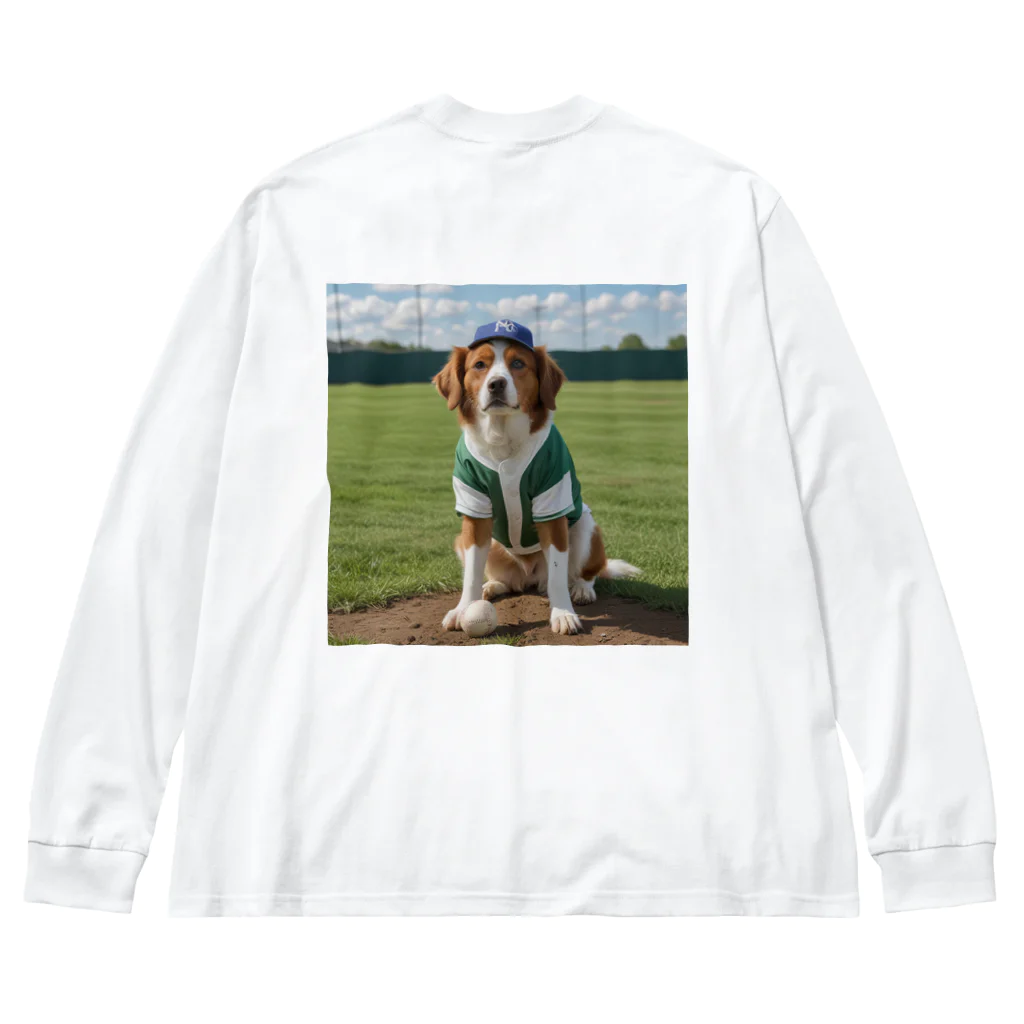 ぽめさくの犬野球 ビッグシルエットロングスリーブTシャツ