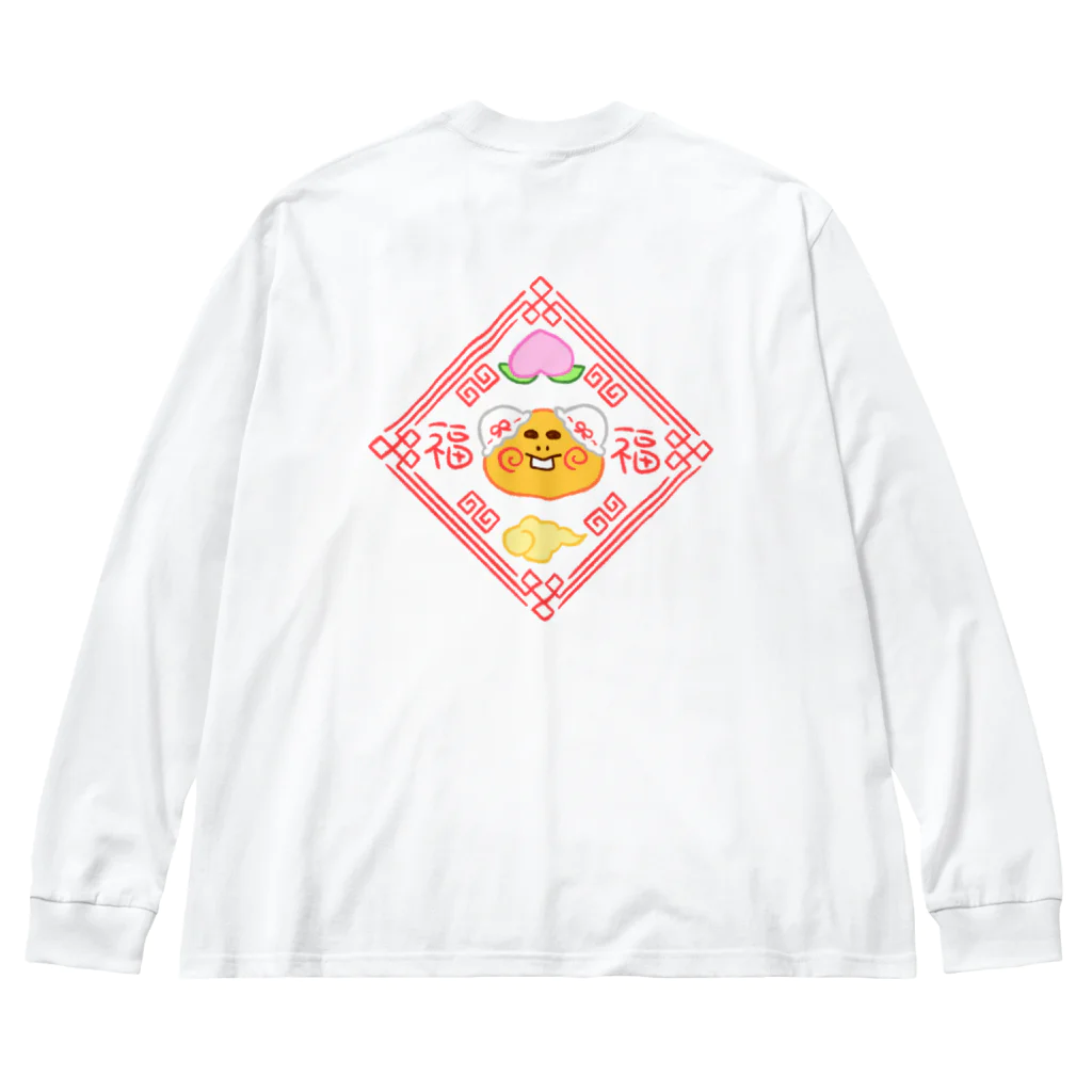 ふるりかのチャイナくまごん ビッグシルエットロングスリーブTシャツ