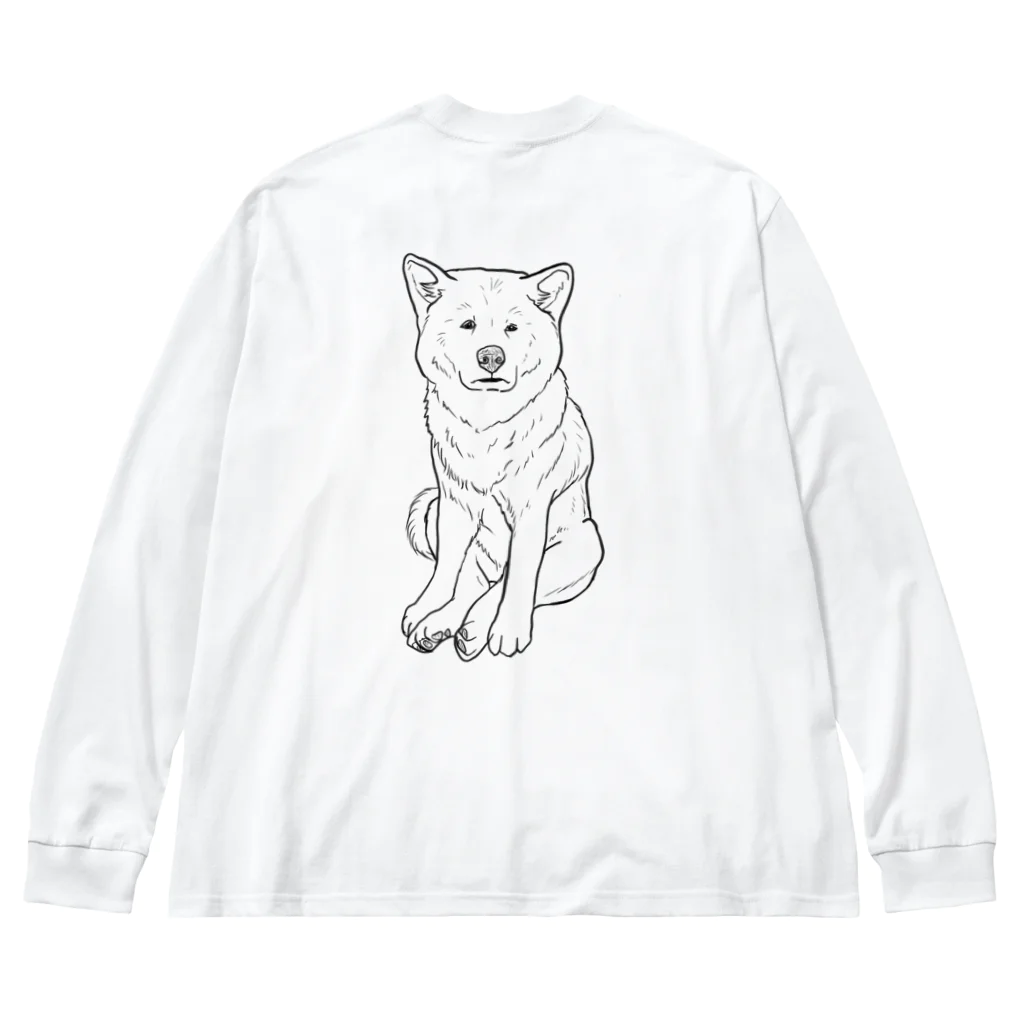 春風工房のZAZEN白秋田犬 ビッグシルエットロングスリーブTシャツ