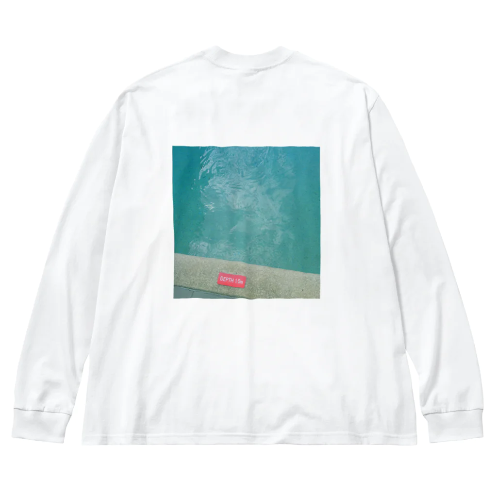 ツチブタすい臓商店のPOOLであそびたい（ワンポイント・背面プリント） Big Long Sleeve T-Shirt