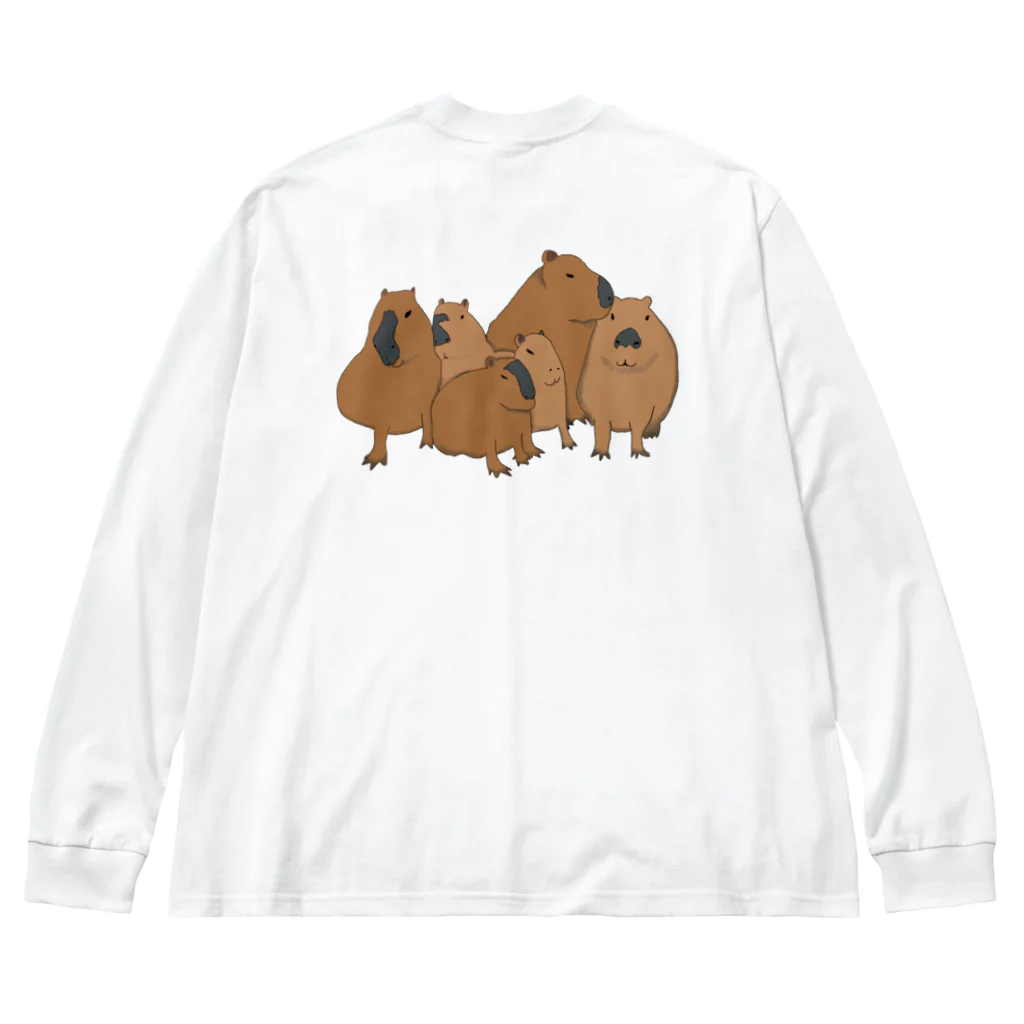 masumi maedaの寄り添うカピバラ　 Big Long Sleeve T-Shirt