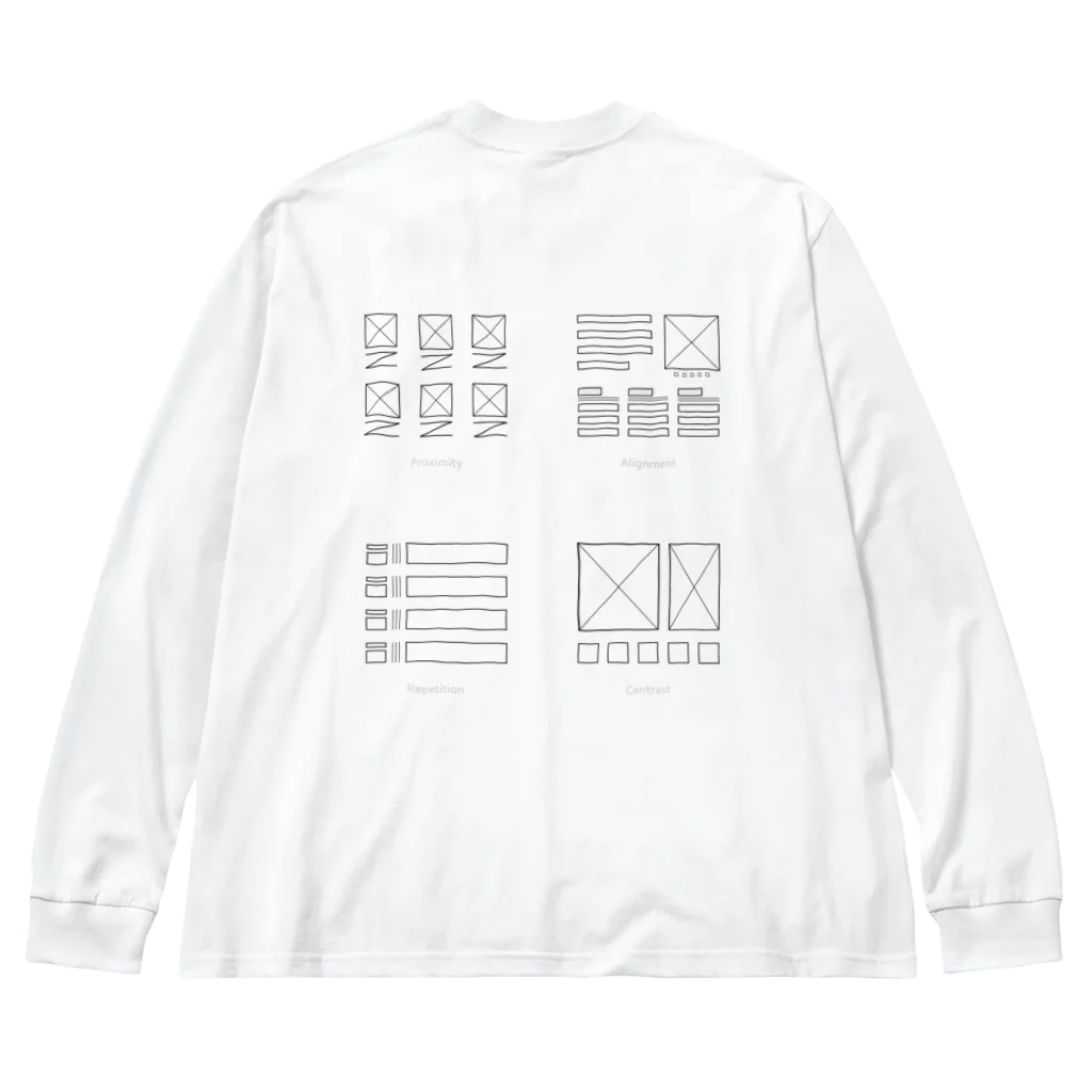 Q＆UMのデザインの4大原則 4DesignPrinciples　文字あり Big Long Sleeve T-Shirt