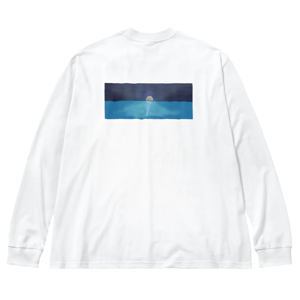りゆり店の月と海 ビッグシルエットロングスリーブTシャツ