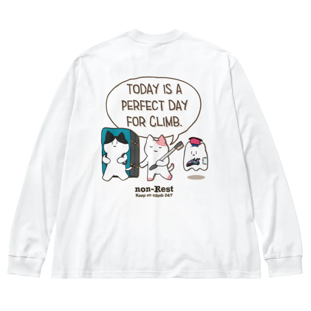 スポーツやら猫やら色々あるお店。の外岩日和。（薄めの色向け）　ボルダリング　クライミング Big Long Sleeve T-Shirt