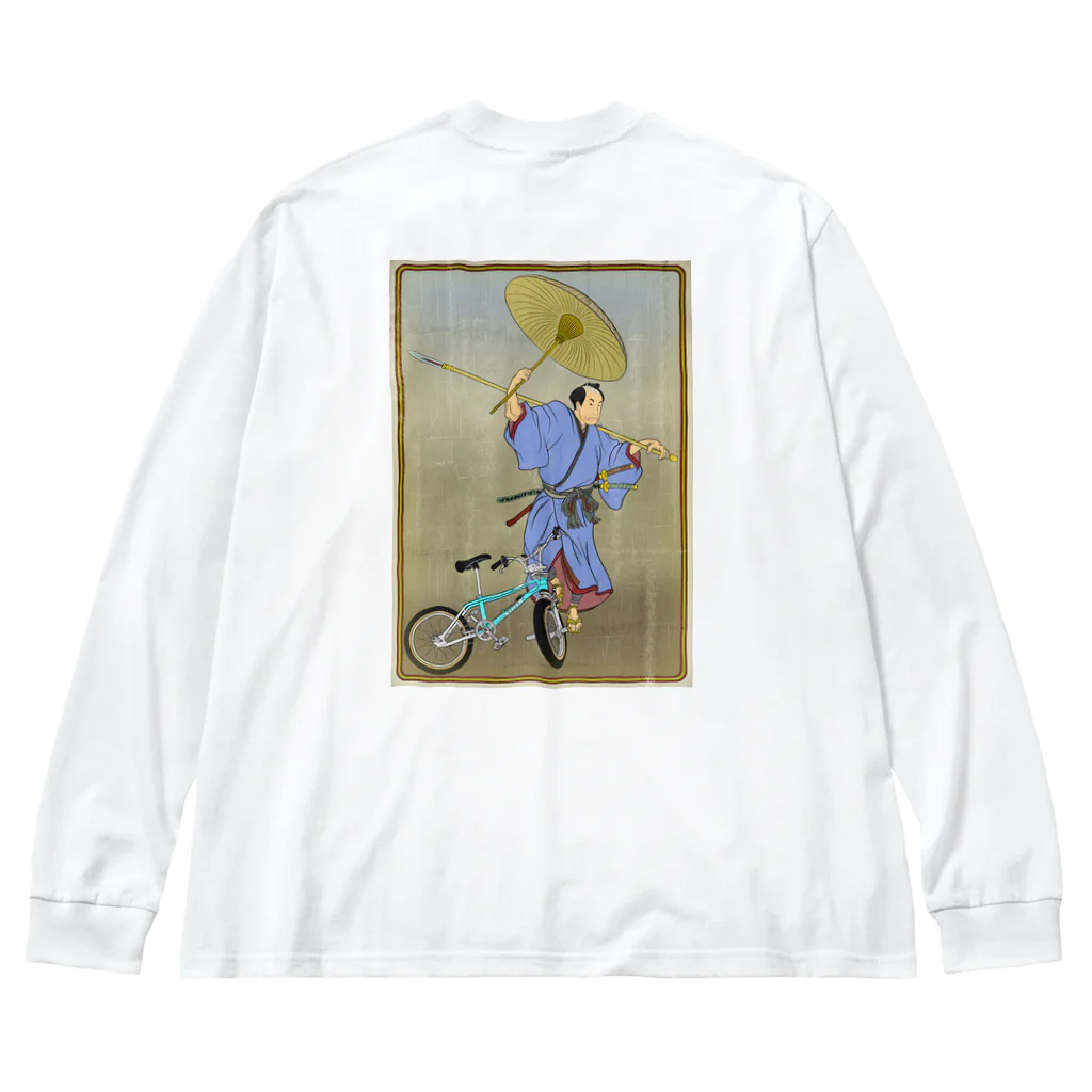 nidan-illustrationの"bmx samurai" #2 ビッグシルエットロングスリーブTシャツ