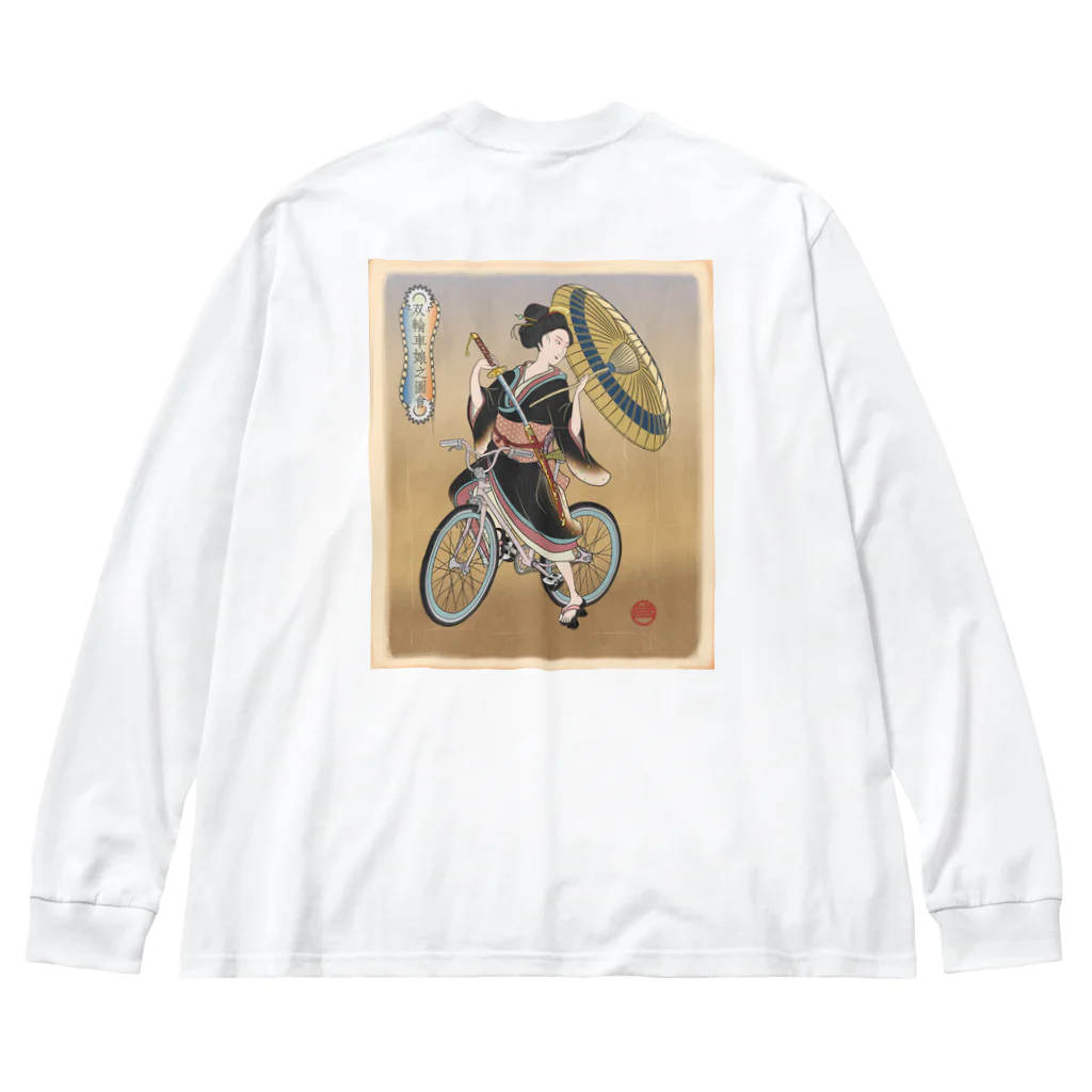 nidan-illustrationの"双輪車娘之圖會" 5-#2 ビッグシルエットロングスリーブTシャツ