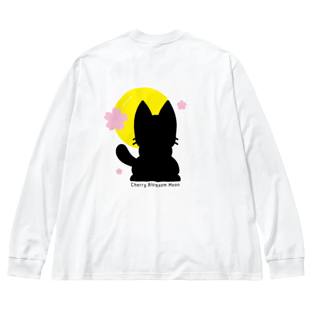 夢見る柴犬のCherry-Blossom-Moon ビッグシルエットロングスリーブTシャツ