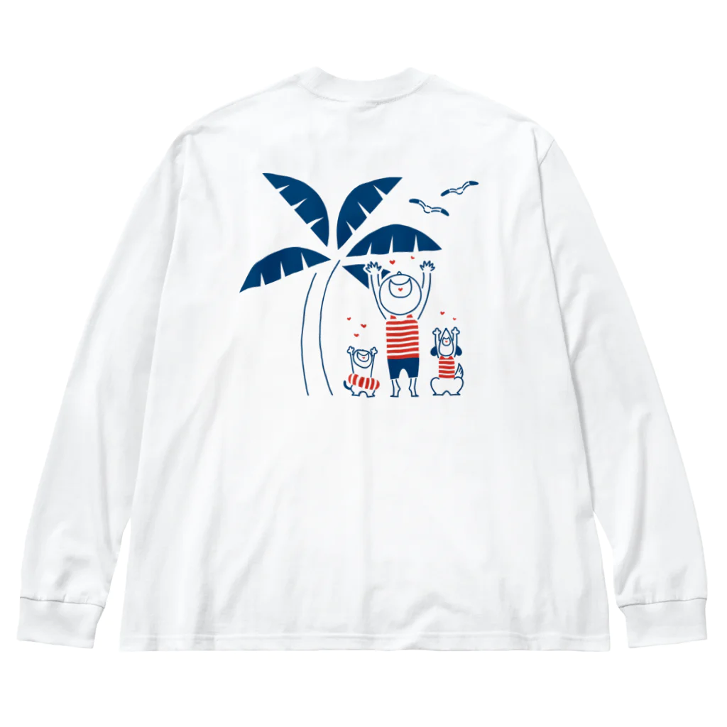 8anna storeのHAPPY HAPPY HAPPY！上を向いて笑おう！夏の裏表バージョン ビッグシルエットロングスリーブTシャツ