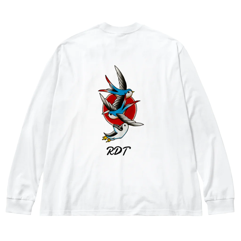 RaccoonDogTattooのロゴ入りふらいんぐぺんぎん Big Long Sleeve T-Shirt