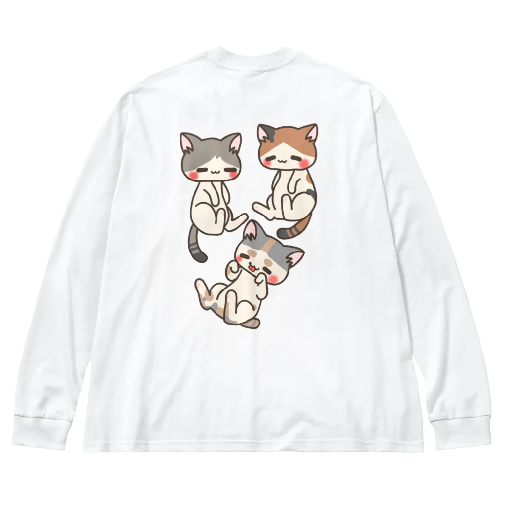 ねことおひるねのいい夢みてね ビッグシルエットロングスリーブTシャツ