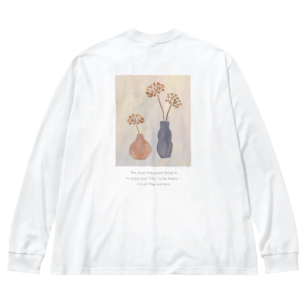 CHILL ART CLUBの💐vase💐バックプリント Big Long Sleeve T-Shirt