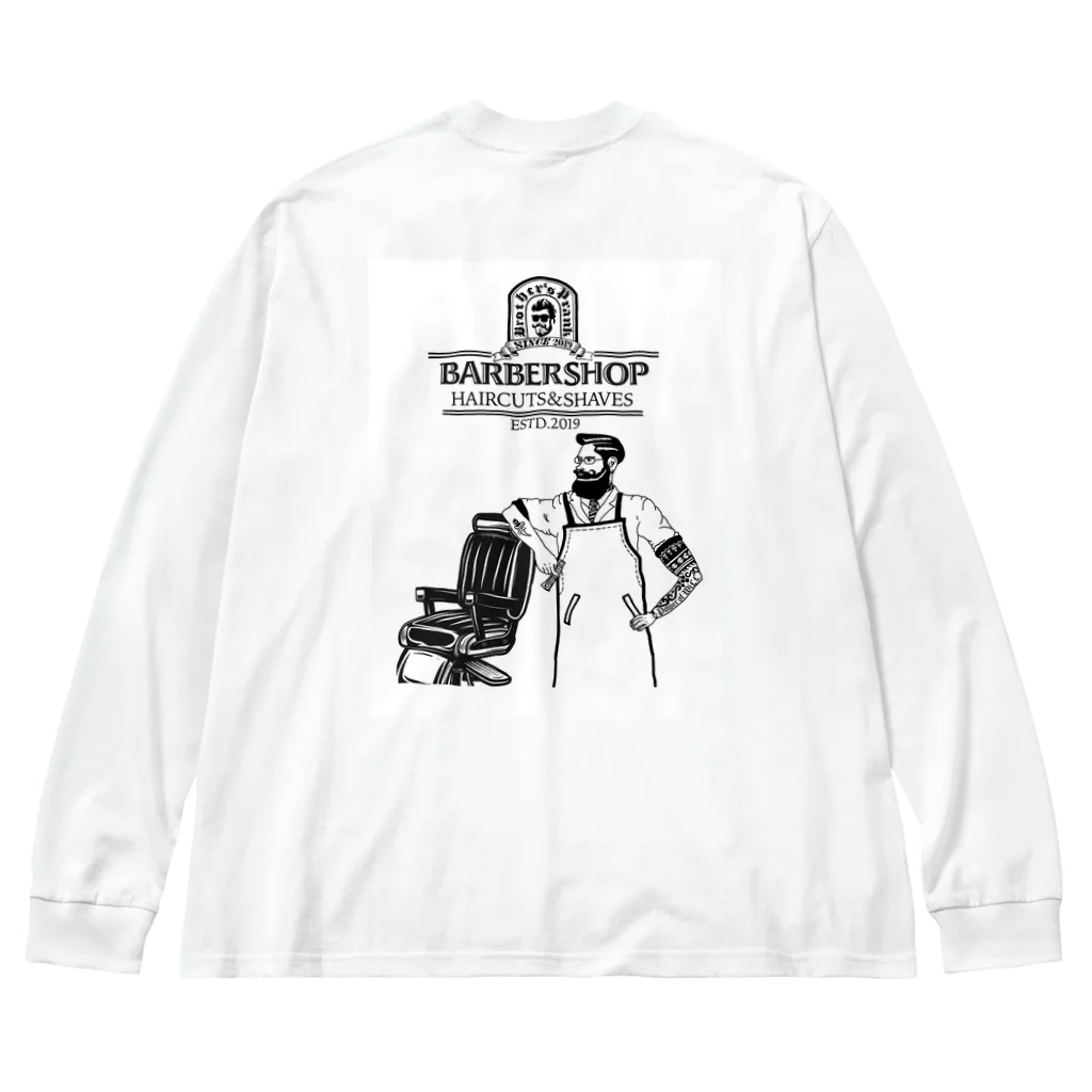 月詩のbarber shop Big Long Sleeve T-Shirt