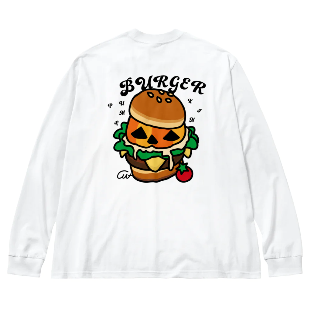 イラスト MONYAAT のバックプリント　バーガー Big Long Sleeve T-Shirt