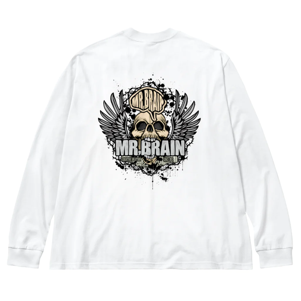 MR,BRAINオフィシャルグッズのロゴT_スカル ビッグシルエットロングスリーブTシャツ