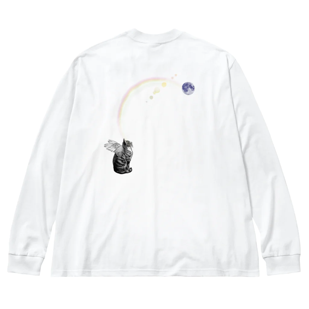 海賊猫 cocoの愛猫♱虹の橋♱ねこてんし② ペットロス Big Long Sleeve T-Shirt