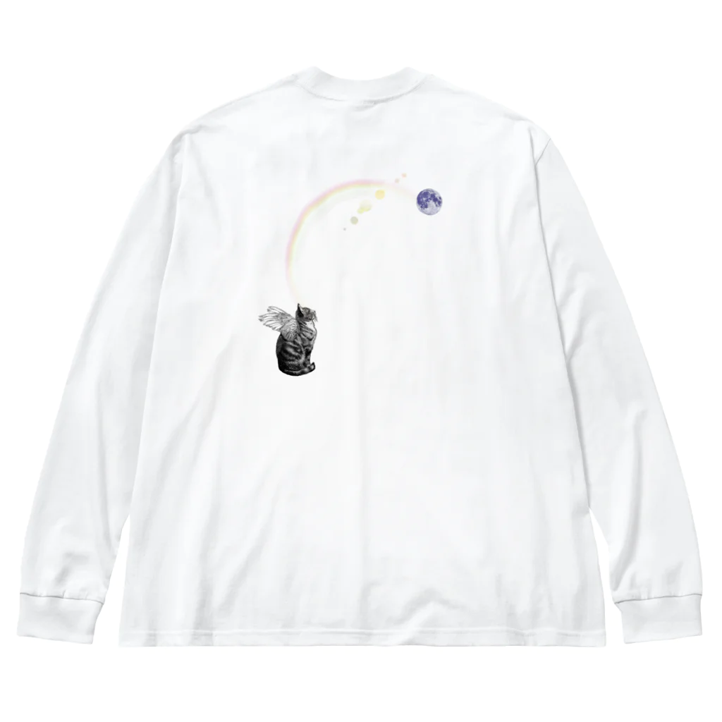 海賊猫 cocoの愛猫♱虹の橋♱ねこてんし① ペットロス Big Long Sleeve T-Shirt