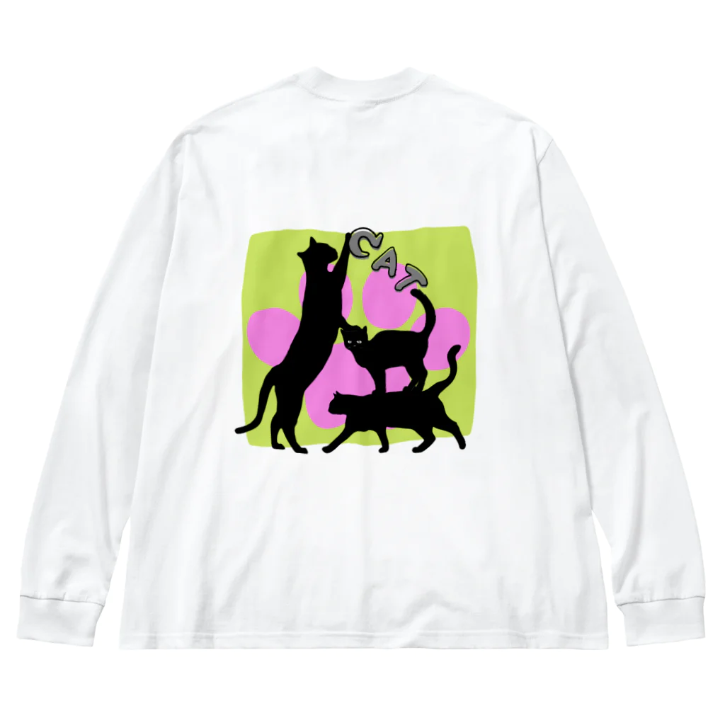 insparation｡   --- ｲﾝｽﾋﾟﾚｰｼｮﾝ｡の黒猫タワー(肉球) Big Long Sleeve T-Shirt