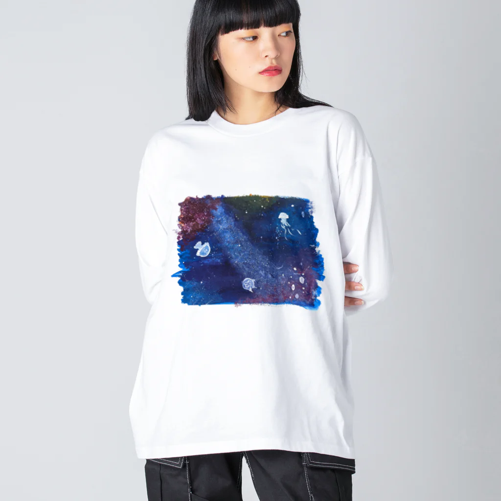 美夜乃闇の深海の宇宙 ビッグシルエットロングスリーブTシャツ