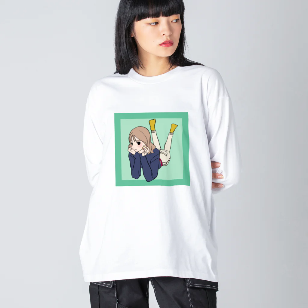 世夏綾那のレトロ韓国ガール♡ ビッグシルエットロングスリーブTシャツ