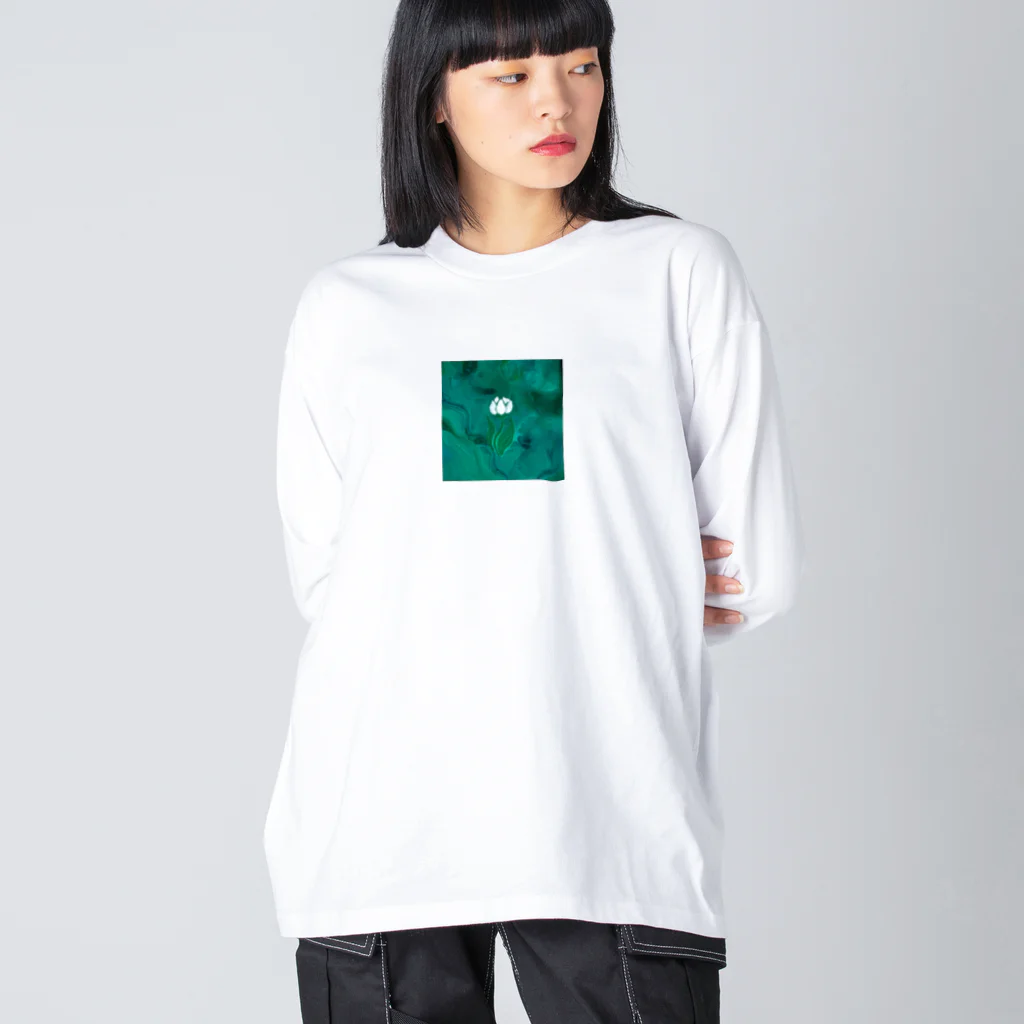 一色に統一できなくて白の睡蓮のようなチューリップ Big Long Sleeve T-Shirt