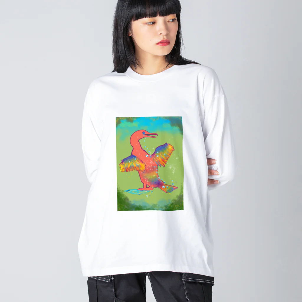 100 Papageno Storyの飛べない鳥のかけるん ビッグシルエットロングスリーブTシャツ