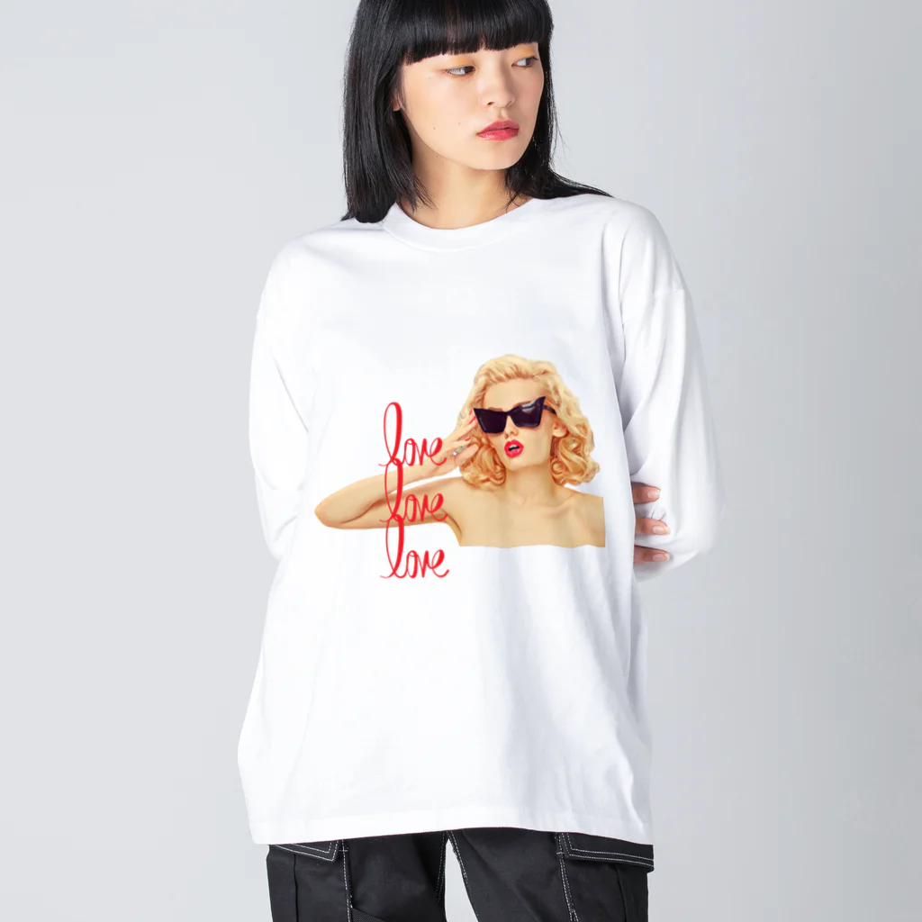 aoi.aoのlove, love, love - Sexy Woman Big Long Sleeve T-Shirt