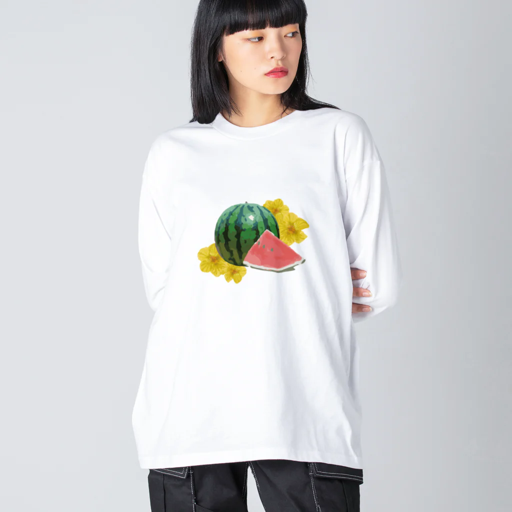 cheat omeletteのスイカの花 Big Long Sleeve T-Shirt