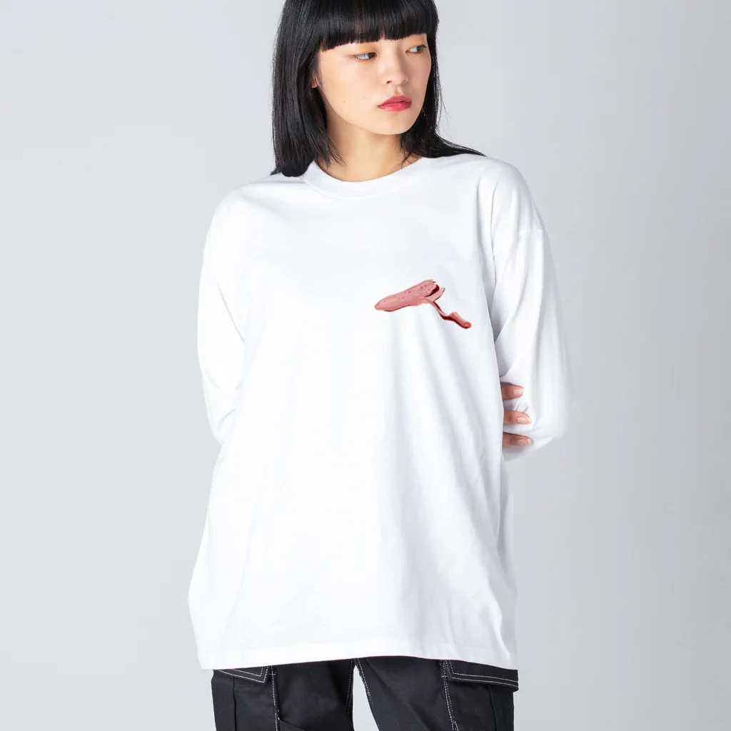 TMshopの赤バナナ・・・の皮 ビッグシルエットロングスリーブTシャツ