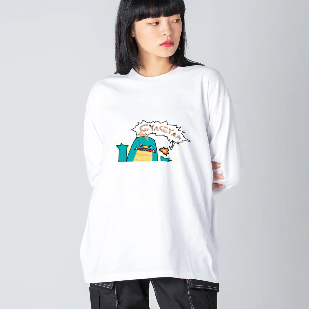 創作おからっつの販売おからっつの怪獣ぎゃぎゃー ビッグシルエットロングスリーブTシャツ