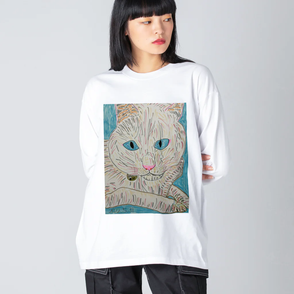 エド・ワード【江戸鉾の愛殿原】。の白猫 Big Long Sleeve T-Shirt