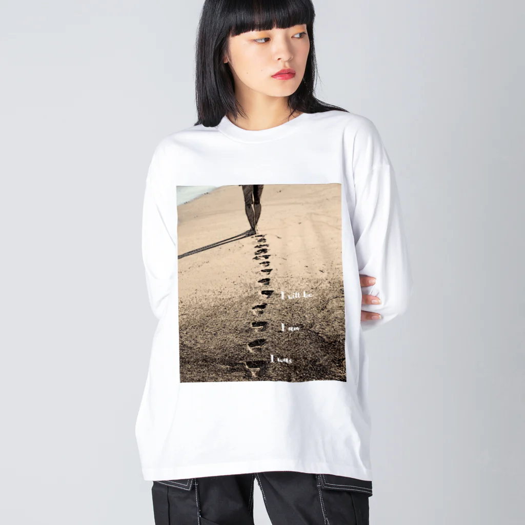 aoi.aoの砂浜の上の足跡 - I was, I am, I will be Big Long Sleeve T-Shirt