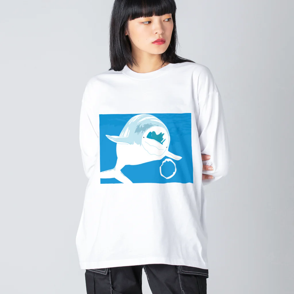 Drecome_Designのシロイルカ ビッグシルエットロングスリーブTシャツ