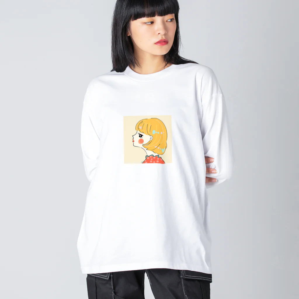 無糖 きな子のピアッシング Big Long Sleeve T-Shirt