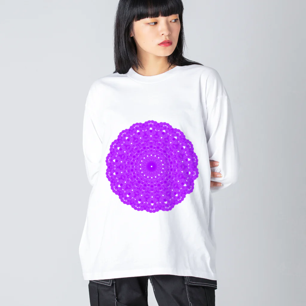 ひまわりの雪の華④パープル Big Long Sleeve T-Shirt