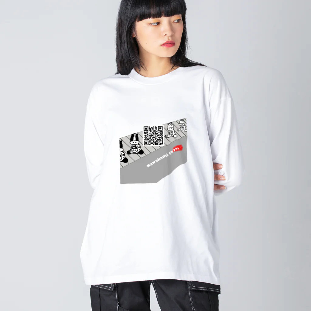 川上牧場のプロペラさんQRコードステッカーTシャツ Big Long Sleeve T-Shirt