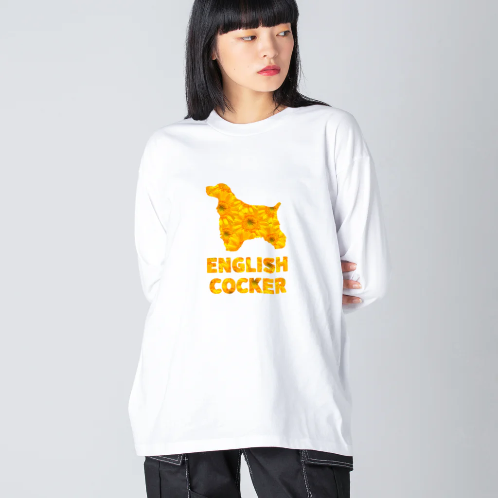 onehappinessのイングリッシュコッカースパニエル　ガーベラ ビッグシルエットロングスリーブTシャツ